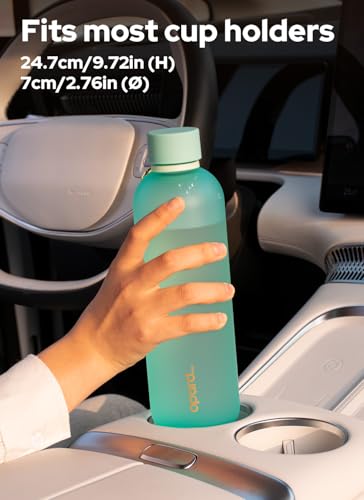 Image of Opard Slim Water Bottle 27oz, Dishwasher Safe Plastic Water Bottle BPA-Free, Leakproof Screw Top, Aqua Green, Reusable for Travel School Sport Gym Hiking