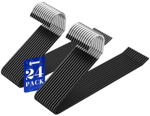 24pc Non Slip Open-Ended Pants Hangers, Metal Space Saving Jean Hangers 24pc Non Slip Open-Ended Pants Hangers, Metal Space Saving Jean Hangers