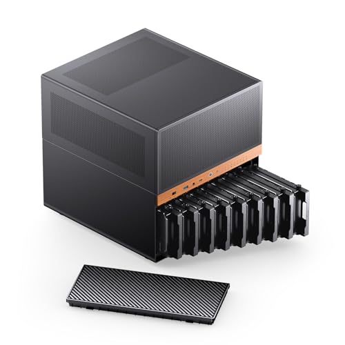 ​JONSBO N6 NAS Case, Micro ATX Pc Case,9HDD/SSD Drive Bay (hot-swap),Support 3 Power Supply Installation Positions,ATX/SFX PSU,with 2 Fans Pre-Installed,GPU305mm,Multi-Fan Position, Supporting 240AIO