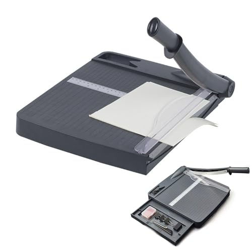 CooToly Grey Paper Cutter, A4 Trimmer with Safety Guard, 12" Guillotine with 16 Sheet Capacity, Ideal for Scrapbooking, Coupons, Cardstock