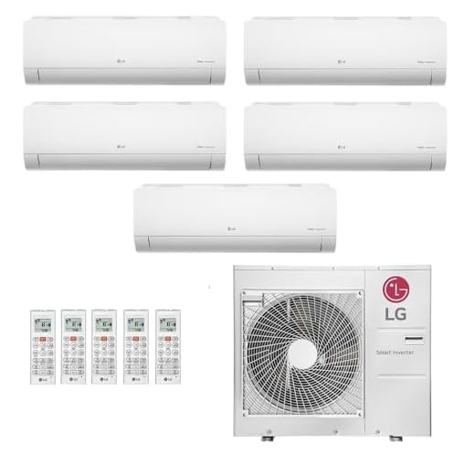 Ar-Condicionado Multi Split Inverter LG 48.000 BTUs (3x Evap HW 9.000 + 1x Evap HW 12.000 + 1x Evap HW 24.000) Quente/Frio 220V