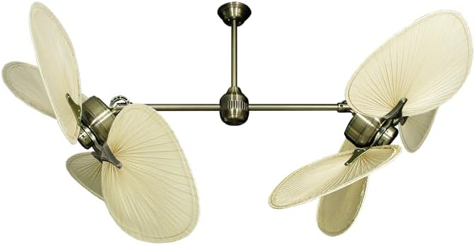 Gulf Coast Fans Twin Star III Double Ceiling Fan in Oil Rubbed Bronze with 54" Natural Palm Blades
