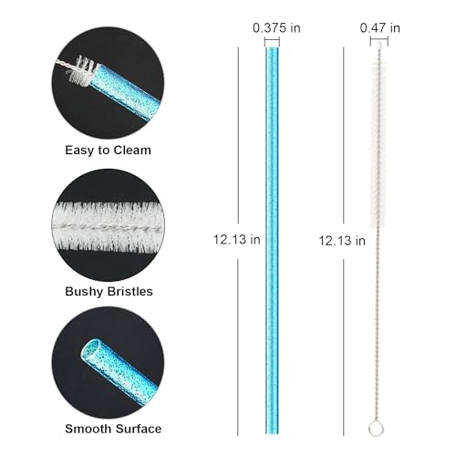 Image of Replacement Straw for Stanley Cup 40 oz 30 oz 64 oz Tumbler, 10 Pack Long Reusable Color Straws with Cleaning Brush, Dishwasher Safe, Plastic Straws for stanley cup accessories Purple