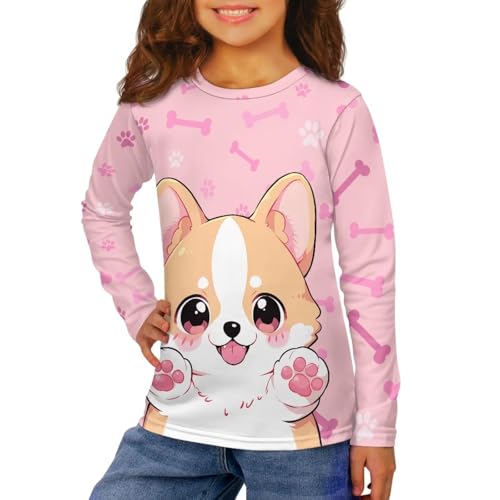 Image of Long Sleeve Shirts for Girls Casual Crewneck Tops Fall Winter Outfits for 3-16 Years Old