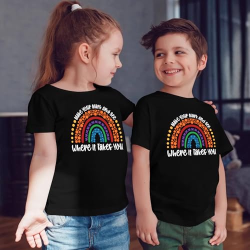 Image of CAZYCHILD Dot Day Shirt Kids Make Your Mark International Dot Day 2024 Girls Boys Colorful T-Shirt Rainbow Toddler Tees