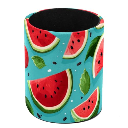 Astuccio con motivo angurie grazioso astuccio rotondo per penne matite pennelli da trucco scatole per scuola studenti ufficio donne adolescenti ragazze e ragazzi blu