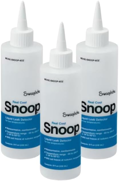 Swagelok Real Cool Snoop Liquid Leak Detector (3-Pack) for Automotive & Other Leaks | Low Temp -65°F Winter Formula | 8oz Bottles with 12" Extension Tube | Oxygen Safe & MIL-PRF-25567 Type II