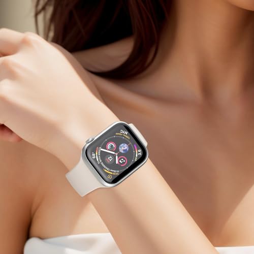 Sport Band Compatible with Apple Watch Bands 40mm 38mm 41mm 42mm 44mm 45mm 49mm for Women Men,Soft Silicone Waterproof Replacement Strap for Apple Watch Series 11 10 9 8 7 6 5 4 Ultra 3 2 1 SE — view 4