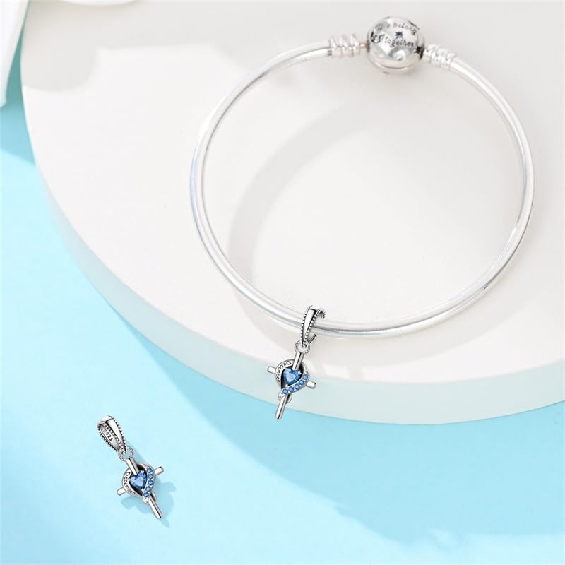 925 Sterling Silver Cross Birthstone Charms for Women,Birthday Bead Charms for Pandora Bracelets and Necklace,Mother's Day Christmas Jewelry Gifts - Image 4