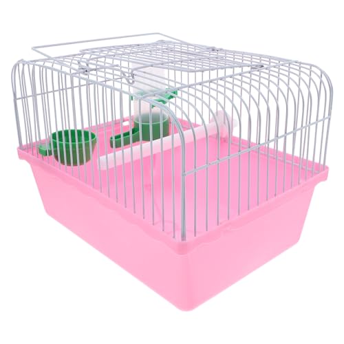 STOBAZA Tragbarer Papageienkäfig aus Abs und Eisen mit Futterbox und Trinkspender Leichter Vogelträger für Reisen und Outdoor Abenteuer Einfach zu Reinigen Inklusive Zufällige Farbe