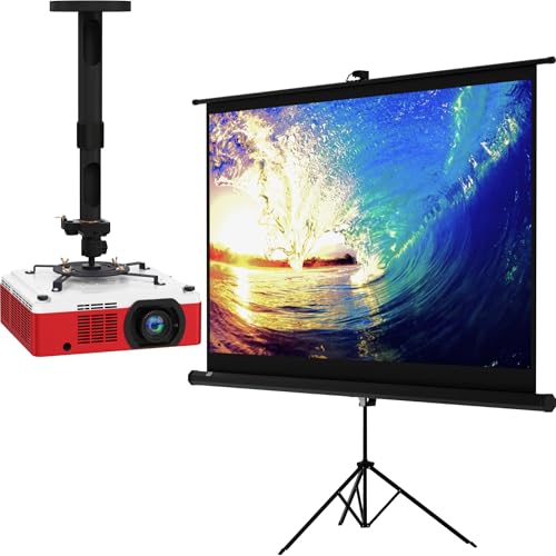 Pantalla de proyector de 60 pulgadas con soporte y montaje universal