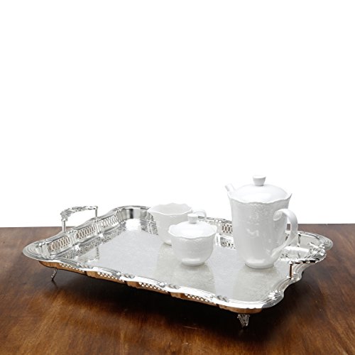 Conjunto 3 Peças para Chá e Café de Porcelana Princess Lyor Branco