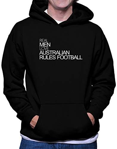 Teeburon Real Men Love Australian Rules Football Bold Hoodie Black