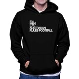 Teeburon Real Men Love Australian Rules Football Bold Hoodie Black
