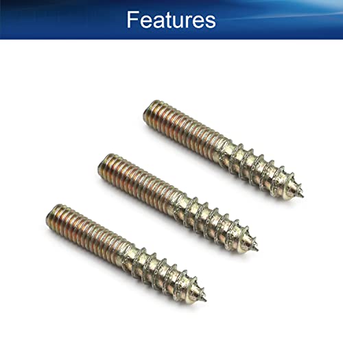Image of Double Headed Hanger Bolts M4x25mm Carbon Steel Self-Tapping Screw for Pet Furniture, Outdoor Furniture, Household Furniture,Bronze 20PCS