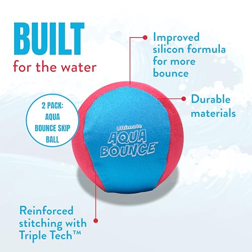 Activ Life Ultimate 2 Pack 3" Larger Water Skip Balls, Fun Swimming Pool & Beach Bouncing Toys for Kids, Teens, and Family, Great for Birthday Gifts, Red/Blue by Activ Life - Image 4