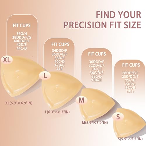 Image of Double-Sided Sticky Bra Lift Inserts | Lightly Padded Push-Up Adhesive Bra for Large Bust | Reusable & Invisible Insert Pads
