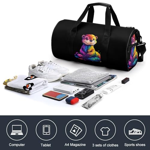 Colorful Otter Sports Gym Bag Travel Duffel Workout Bag with Adjustable Strap4