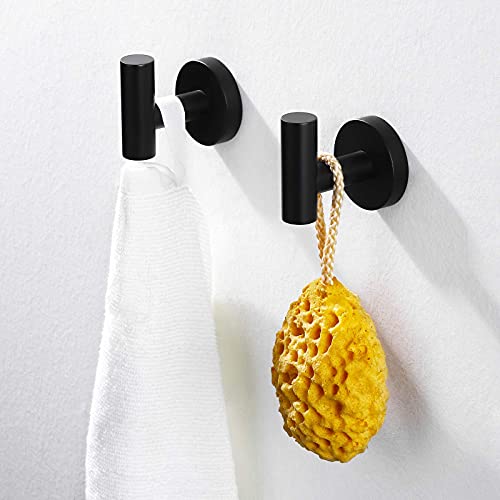 Kes Bathroom Towel Hook Robe Hook Shower Kitchen Wall Hanging Hooks Wall Mount Sus 304 Stainless Steel Matt Black 2 Pack, A2164-Bk-P2 #TOP7
