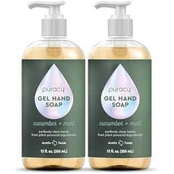 Puracy Organic Hand Soap, For the Professional Hand Washers Weve All Become, Moisturizing Natural Gel Hand Wash Soap, Liquid Hand Soap Refills for Soft Skin 12 fl.oz, Cucumber & Mint 2-Pack
