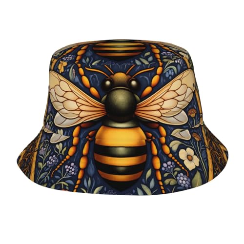 Bee Bucket Hat Cute Animals Foldable Sun Hat Fashion Graphic Sun Cap for Outdoor Summer Travel Hiking Beach
