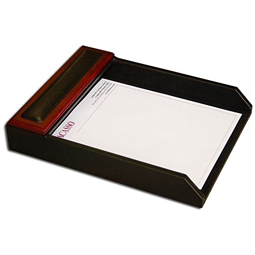 Dacasso Rosewood and Leather Letter Tray
