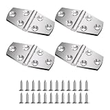 316 Stainless Steel Hinges Marine Grade 4 Pcs 3' x 1.5' Heavy Duty Boat Hatch Hinge Marine Grade Casting Boat RVs Cabinet Door Hinges w/Fasteners