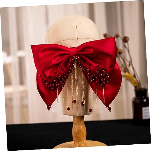 Épingles à cheveux nœud large pour mariage accessoire franges et perles