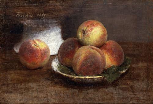 Peinture classique le bol de pêches de Fantin-Latour grand format 60x90