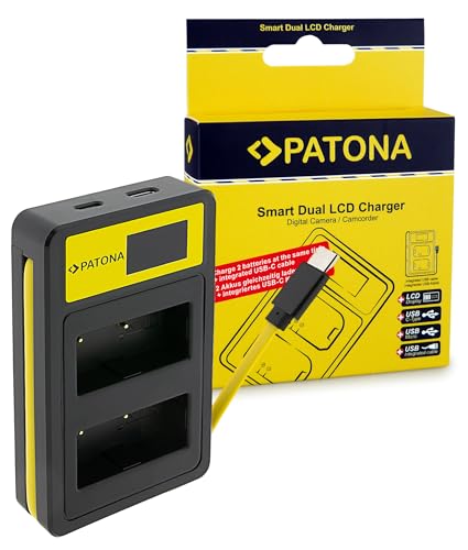 PATONA Double LCD Chargeur USB-C/Micro USB pour NP-W126, NP-W126S Batterie Compatible avec Fujifilm FinePix HS30EXR HS33EXR HS50EXR X-T20 X-H1 XT1 XT3 XT100...