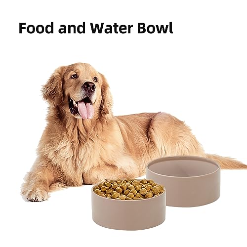 Havniva Rutschfester Keramik-Hundenapf Fressnapf Wassernapf für Große Hunde (Einzelnapf, 1800ml, Brauner Kaffee)