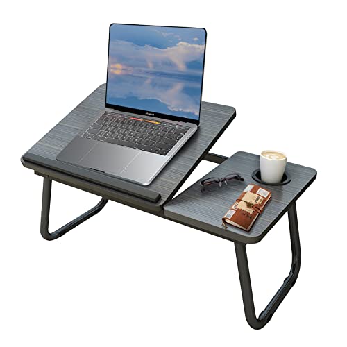 Laptop Desk, Laptop Bed Table with Foldable Legs & Cup Slot, Reading Holder Notebook Stand Breakfast...