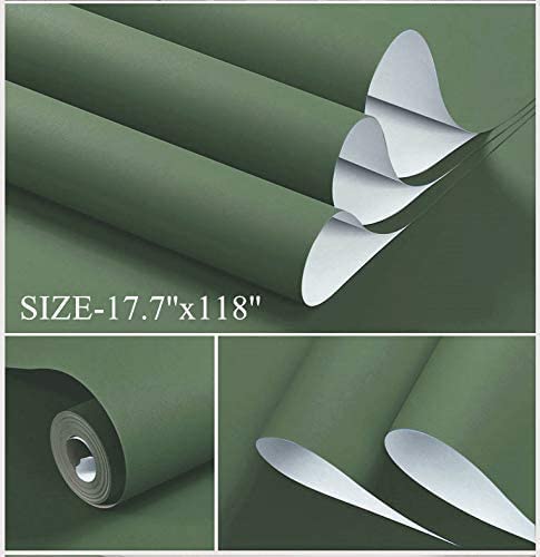 Dimoon Wallpaper 236"X17.7"Green Peel And Stick Wallpaper Solid Green Contact Paper Pure Green Wall Paper Self Adhesive Green Wallpaper Removable Wallpaper Textured Shelf Drawer Liner Decal Vinyl Roll #TOP1