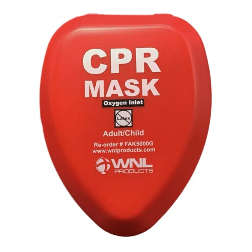 WNL Products CPR Rescue Mask Adult/Child Pocket Resuscitator Hard Case Kit with Belt Clip
