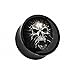Produktbild Piercingfaktor Ohr Plug Flesh Tunnel Piercing Ohrpiercing Saddle Kunststoff Picture Motiv mit Comic Schwarz mit Totenkopf 10mm