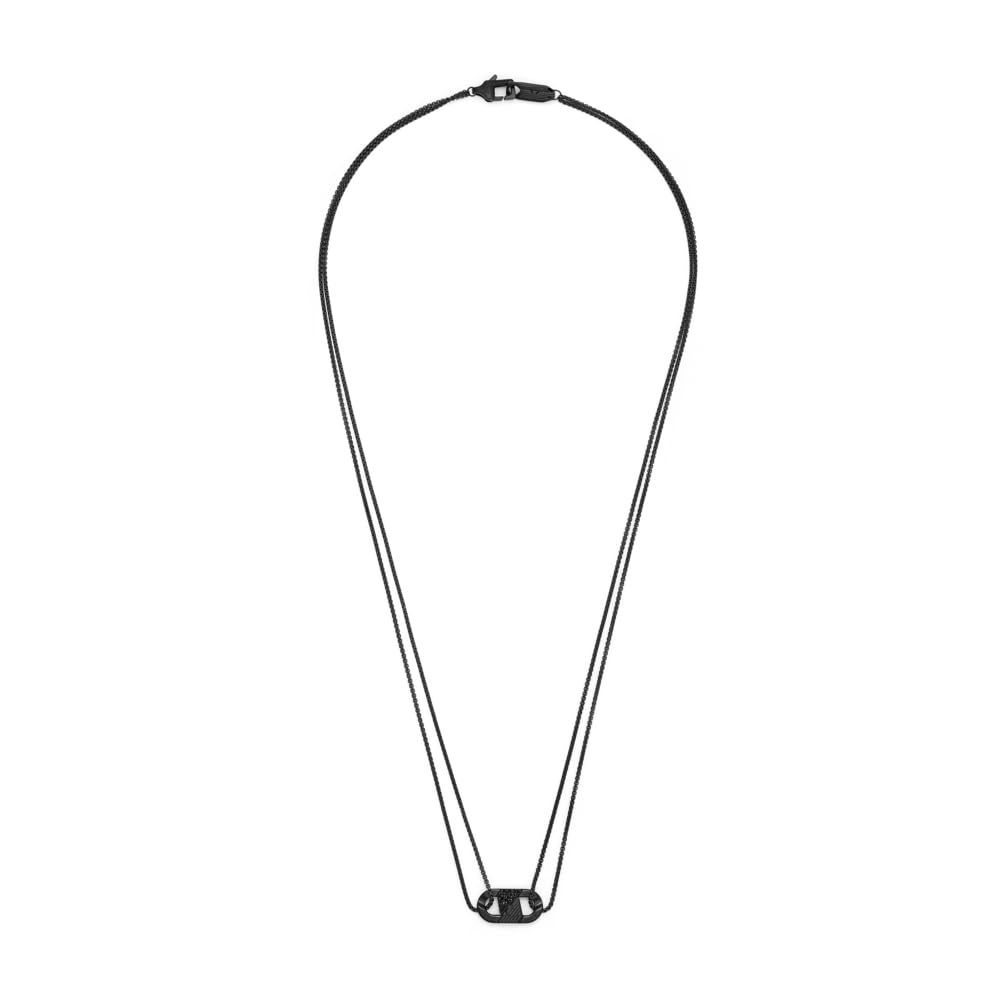 Emporio Armani Multicolored Black Crystal Id Necklace