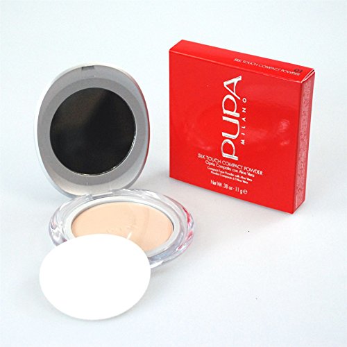 PUPA Milano Silk Touch Compact Powder 11g / 38oz Compact Face Powder wth Aloe Vera - Shade/Colour 01 Nude/Transparent