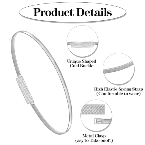 Ouligay Sliver Waist Belt Metal Chain Cinch Belt Women, Rhinestone Fancy Belts for Women Dresses4