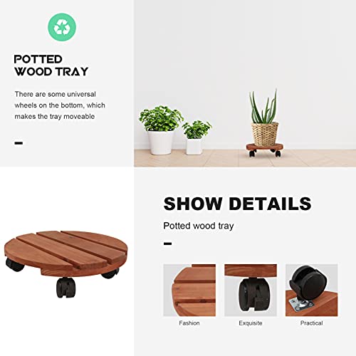Yardwe Flowerpot Casters Holder Caddies Balcony Potted On Corridor Orange Duty ° Rotating Planter Movable Succulent Pallet Round Dolly Garden Pot Moveable Er Coaster Tray Pots Plants #TOP5