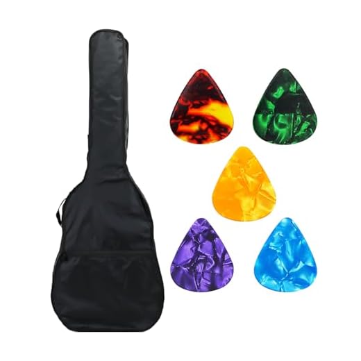 ZBHDEYG Funda Impermeable Para Guitarra Acústica Con 5 Púas, Protectora, Negro, Talla Única, Moderno
