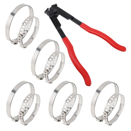 ePathChina CV Boot Clamp Pliers with 10 Stainless Steel Adjustable Shaft Inside and Outside Crimp Bands, Boot Clamp Tool Repair Accessories for Most Cars