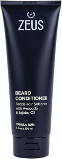 ZEUS Vanilla Rum Beard Conditioner Wash - Deeply Moisturizing & Cleansing with Green Tea, Aloe Vera & Natural Oils | Softens Facial Hair, Made in USA