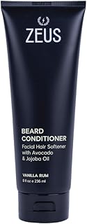 Beard Conditioner Wash for Men - 240ml - Sulphate-Free, Rinse-Out Softener (Scent: Vanilla Rum)