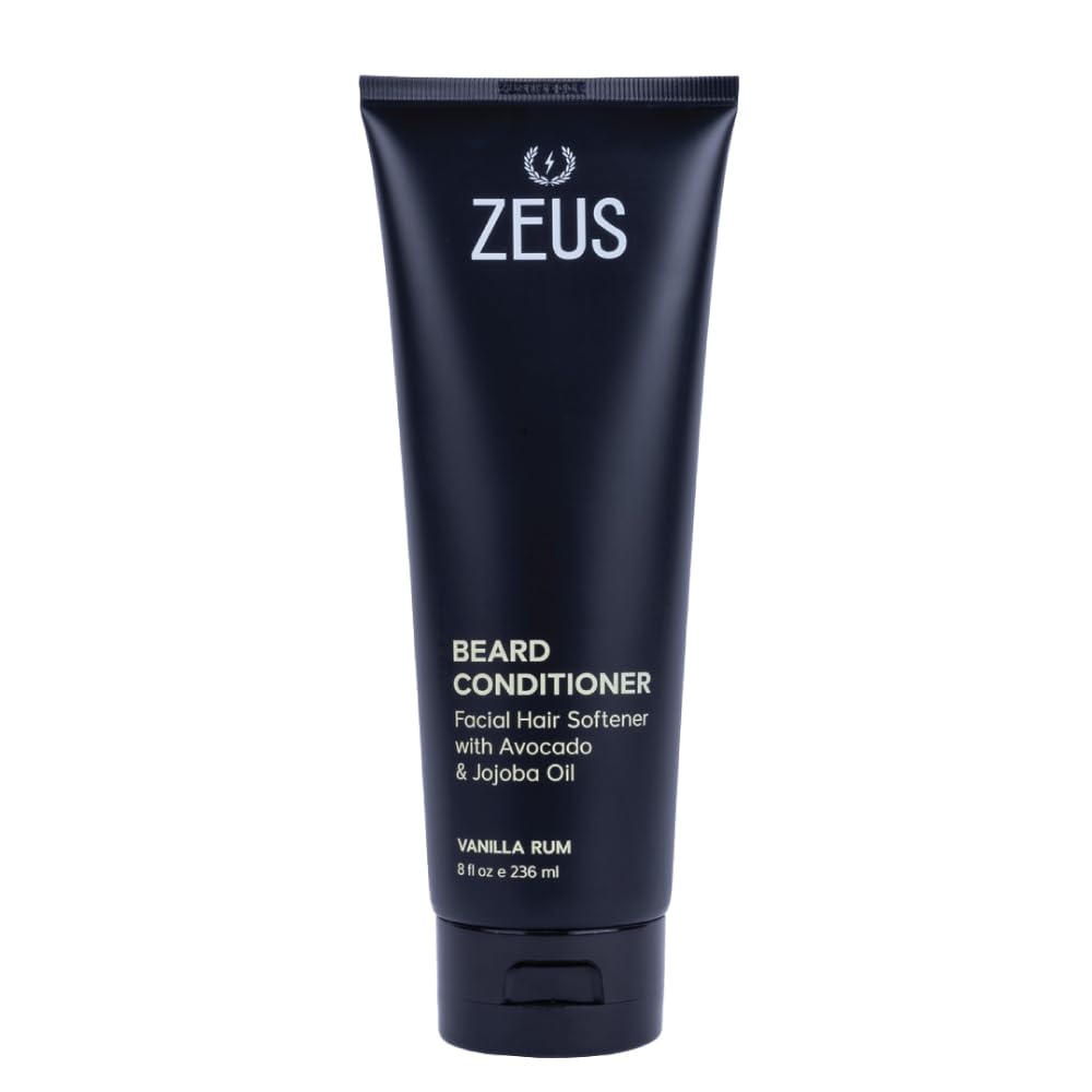 ZEUS Beard Conditioner Wash, Cleansing & Moisturizing Beard Wash with Green Tea & Natural Ingredients to Soften Facial Hair (Made in USA) Vanilla Rum