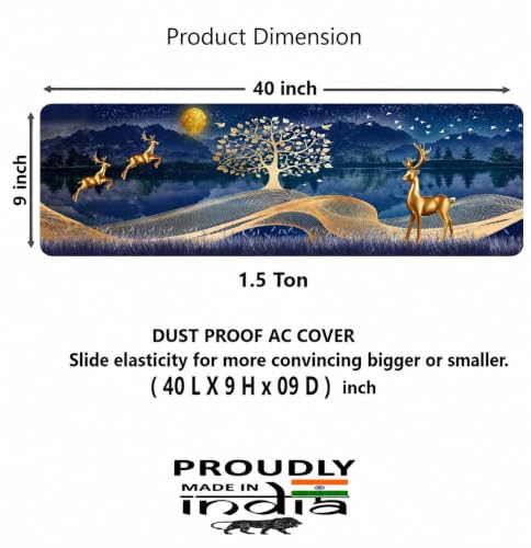 Image of Split AC Cover Indoor Unit for 1.5 Ton Capacity AC Dustproof and Water Resistant AC Cover (Gold Deer)