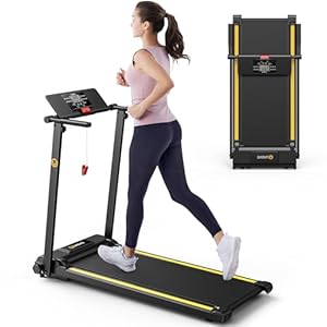 UREVO Treadmill with Standing Desk Workstation, Walking Pad Treadmills for Home Office, Under Desk Compact Design Treadmill with HIIT Programs, Remote Control, LED Display