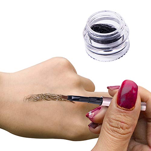 Preisvergleich Produktbild Turelifes Wasserdicht Augenbraue Extensions Gel Instant Augenbrauen Haarverlängerungen mit Augenbraue Pinsel für Frauen und Männer Brow Makeup Kosmetik Schwarz (Leichter Kaffee)
