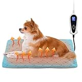 RC SLL Dog Heating Pad 28x18in, Pet Heating Pad for Dogs with Timer Temperature Control, Waterproof Whelping Mats Heated Dog Bed with Chew Resistant Cord, Soft Cloth Cover