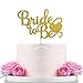 Bride To Be Cake Topper with Heart -Gold Glitter Wedding Bachelorette Party Decoration Supplies