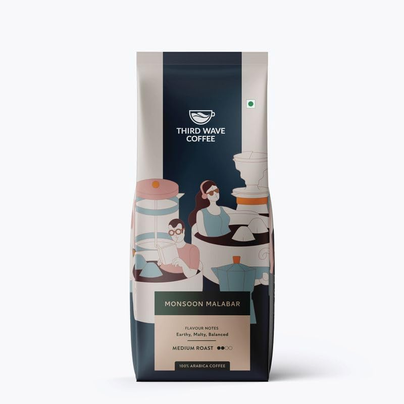 Monsoon Malabar Aa | 100% Arabica | Medium Roast | Whole Beans | 250 grams | Pouch
